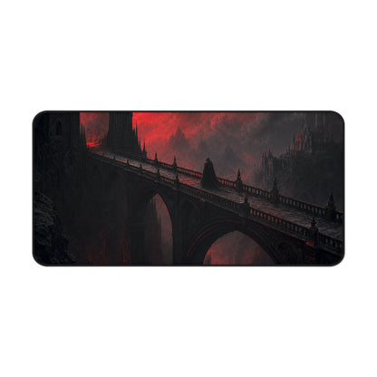 Gothic Bridge Over Void - Dark Fantasy Gaming Desk Mat - Moikas