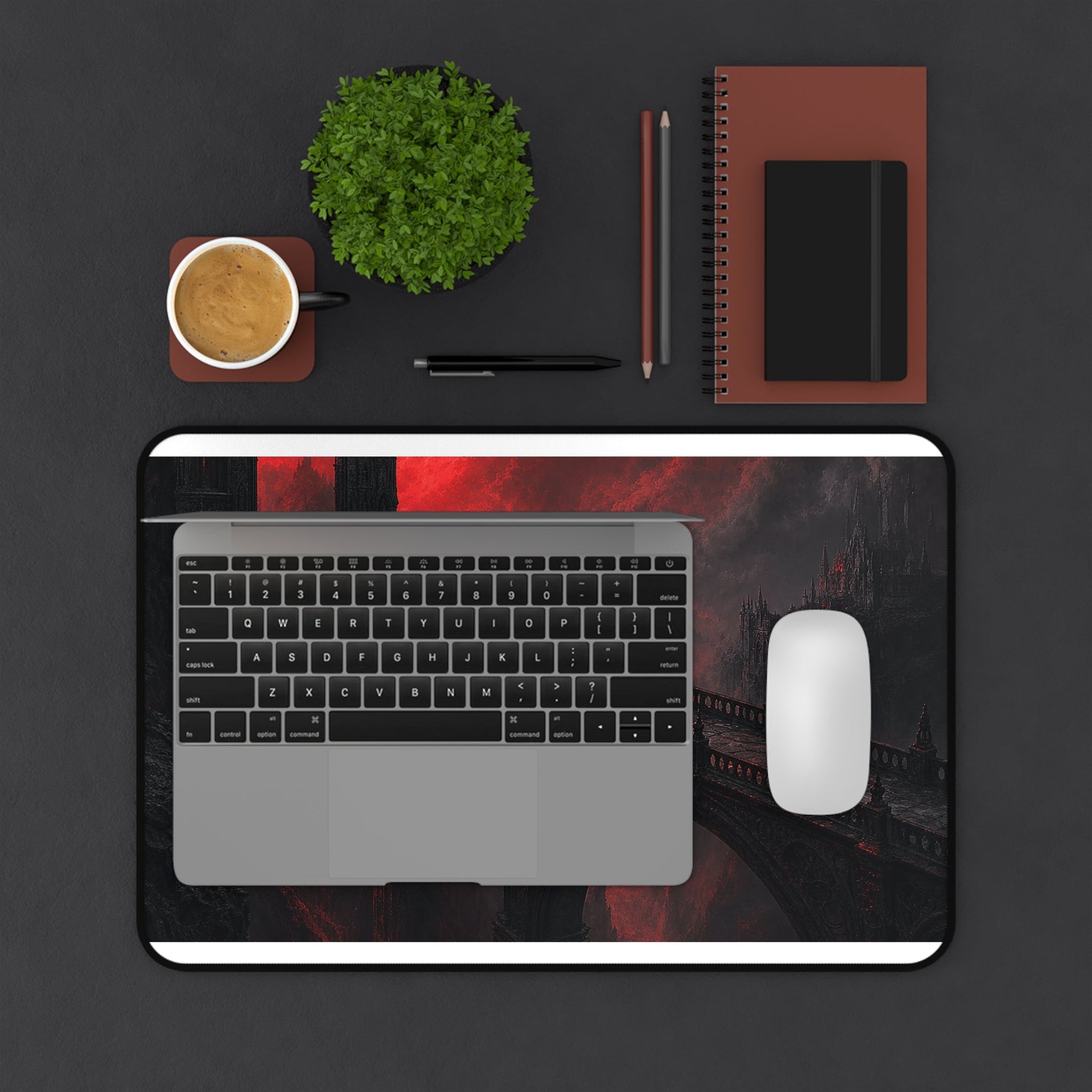 Gothic Bridge Over Void - Dark Fantasy Gaming Desk Mat - Moikas