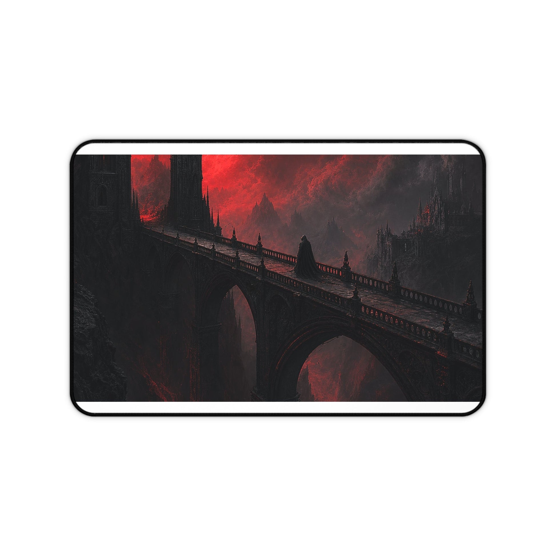 Gothic Bridge Over Void - Dark Fantasy Gaming Desk Mat - Moikas