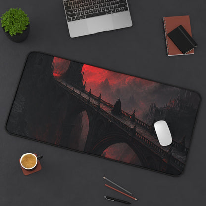 Gothic Bridge Over Void - Dark Fantasy Gaming Desk Mat - Moikas