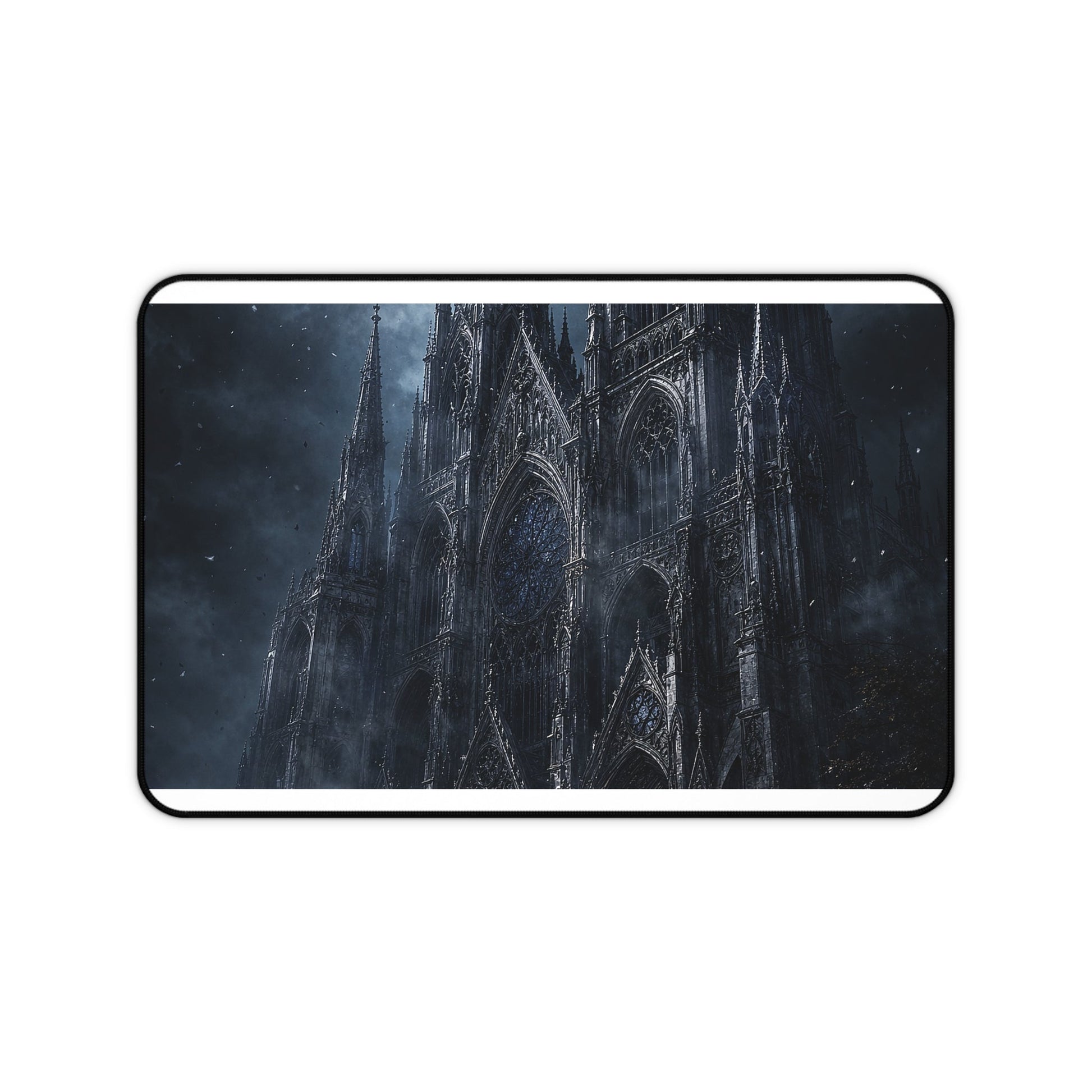 Gothic Cathedral At Midnight - Dark Fantasy Gaming Desk Mat - Moikas