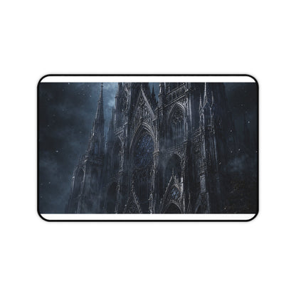 Gothic Cathedral At Midnight - Dark Fantasy Gaming Desk Mat - Moikas