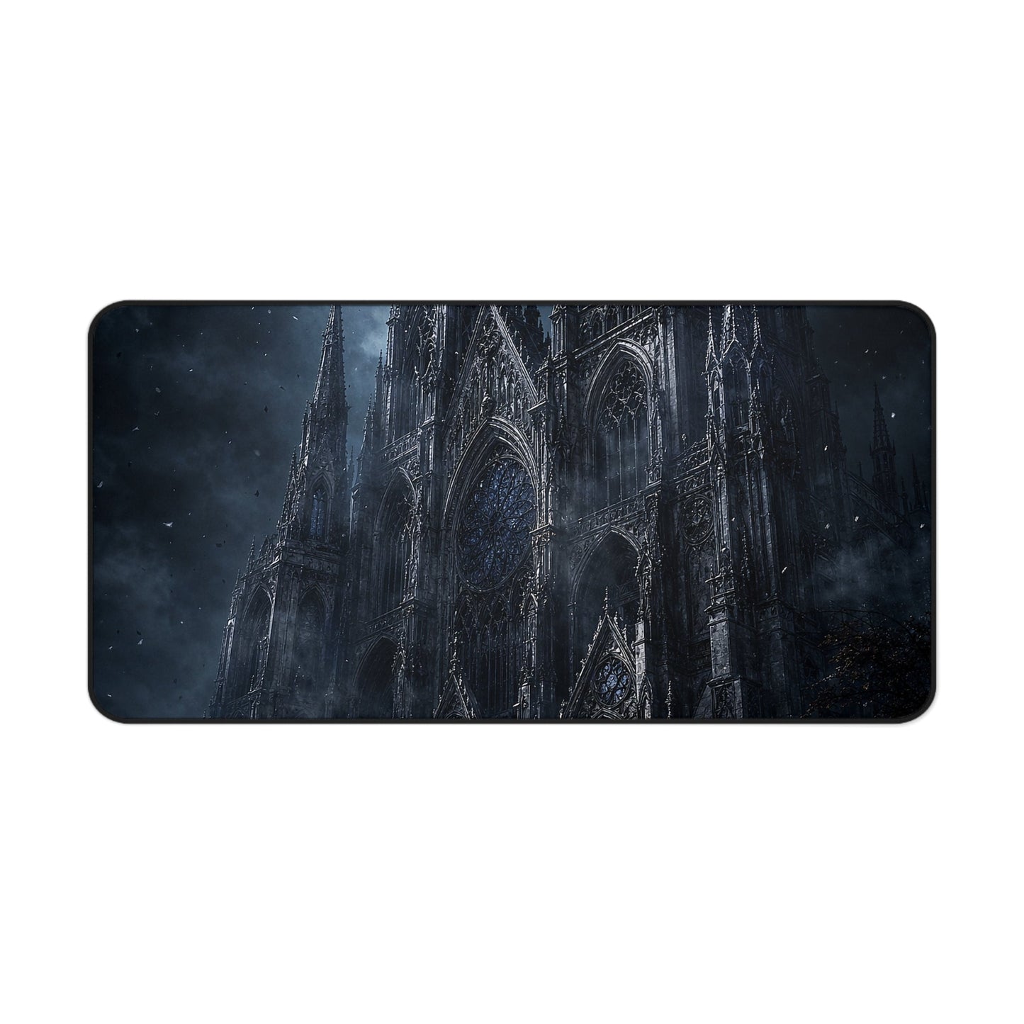 Gothic Cathedral At Midnight - Dark Fantasy Gaming Desk Mat - Moikas