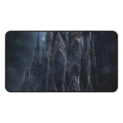 Gothic Cathedral At Midnight - Dark Fantasy Gaming Desk Mat - Moikas