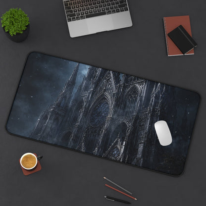 Gothic Cathedral At Midnight - Dark Fantasy Gaming Desk Mat - Moikas