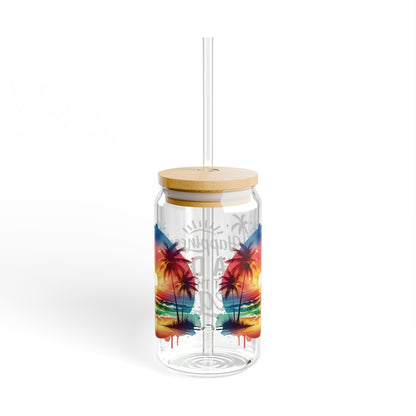 Happiness is a Day at the Beach | Glass Sipper (16oz) - Moikas