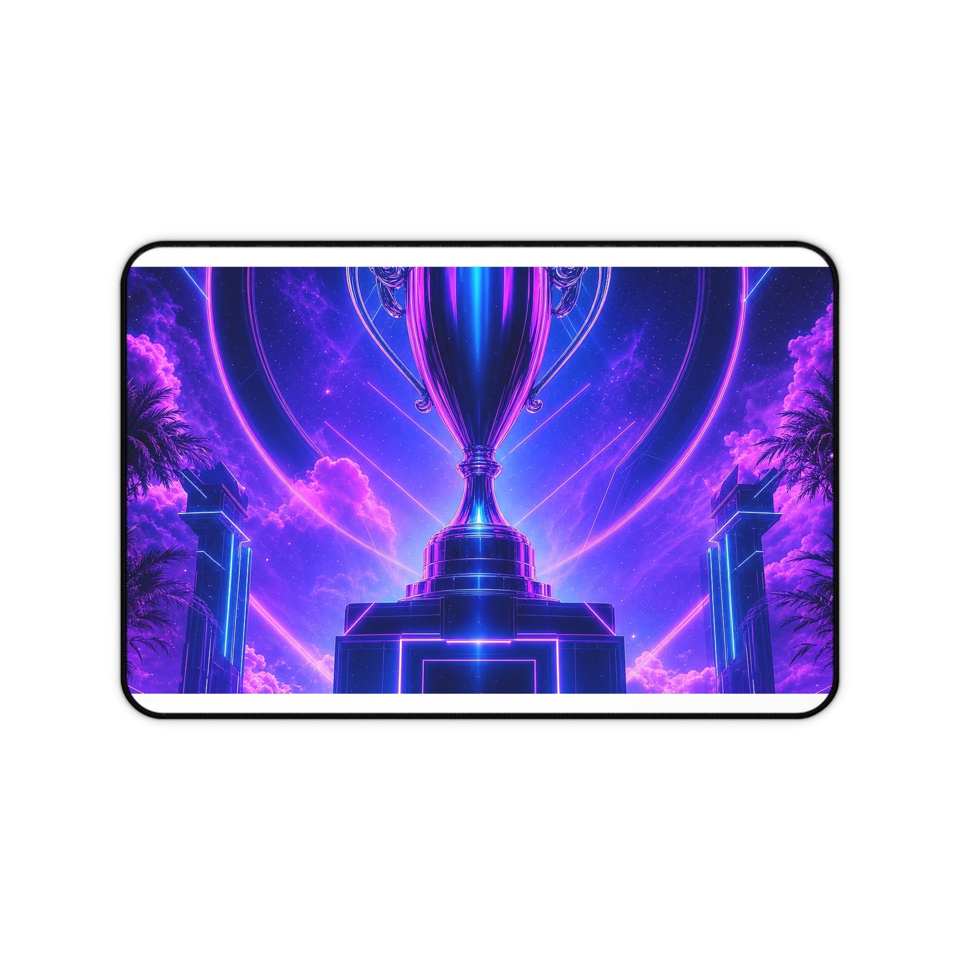 High Score Screen With Neon - Gaming Culture Gaming Desk Mat - Moikas