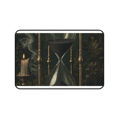 Hourglass With Black Sand - Dark Academia Gaming Desk Mat - Moikas