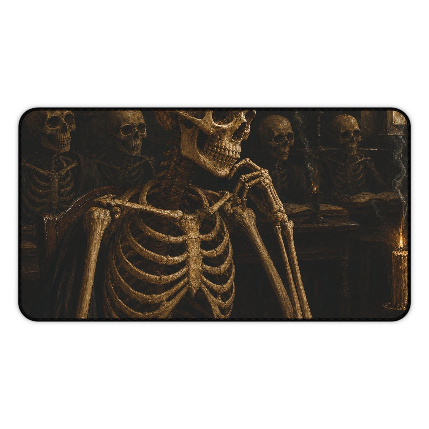 Humskeleton In Classroom - Dark Academia Gaming Desk Mat - Moikas