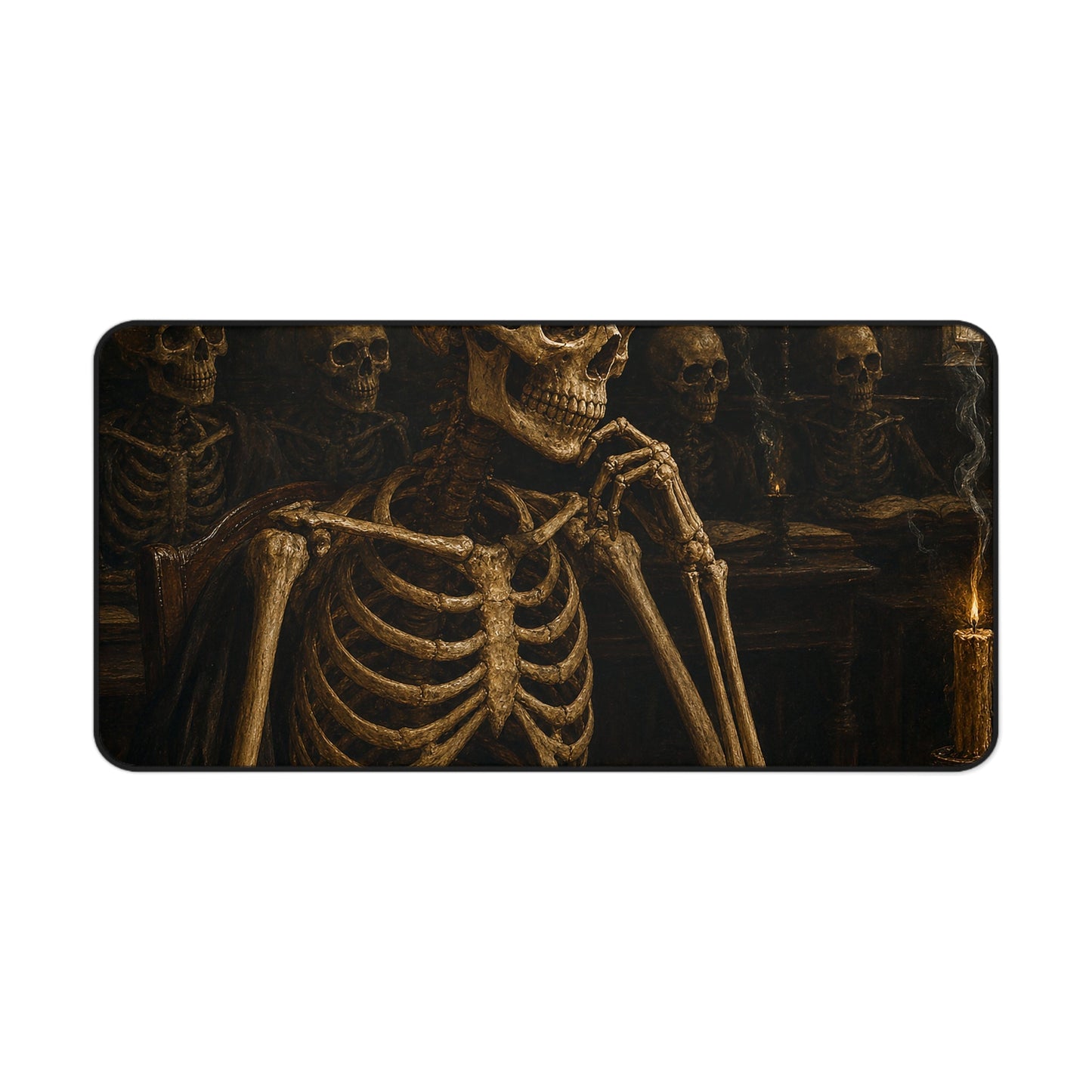 Humskeleton In Classroom - Dark Academia Gaming Desk Mat - Moikas