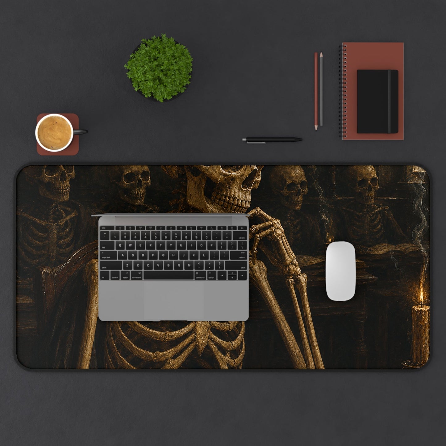 Humskeleton In Classroom - Dark Academia Gaming Desk Mat - Moikas