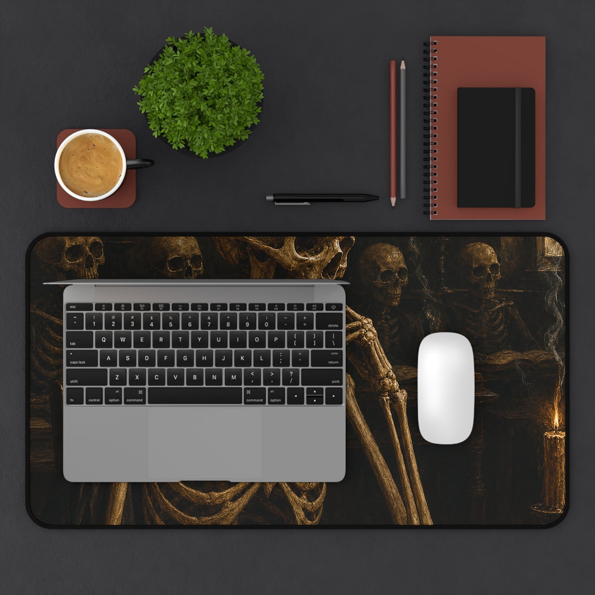 Humskeleton In Classroom - Dark Academia Gaming Desk Mat - Moikas