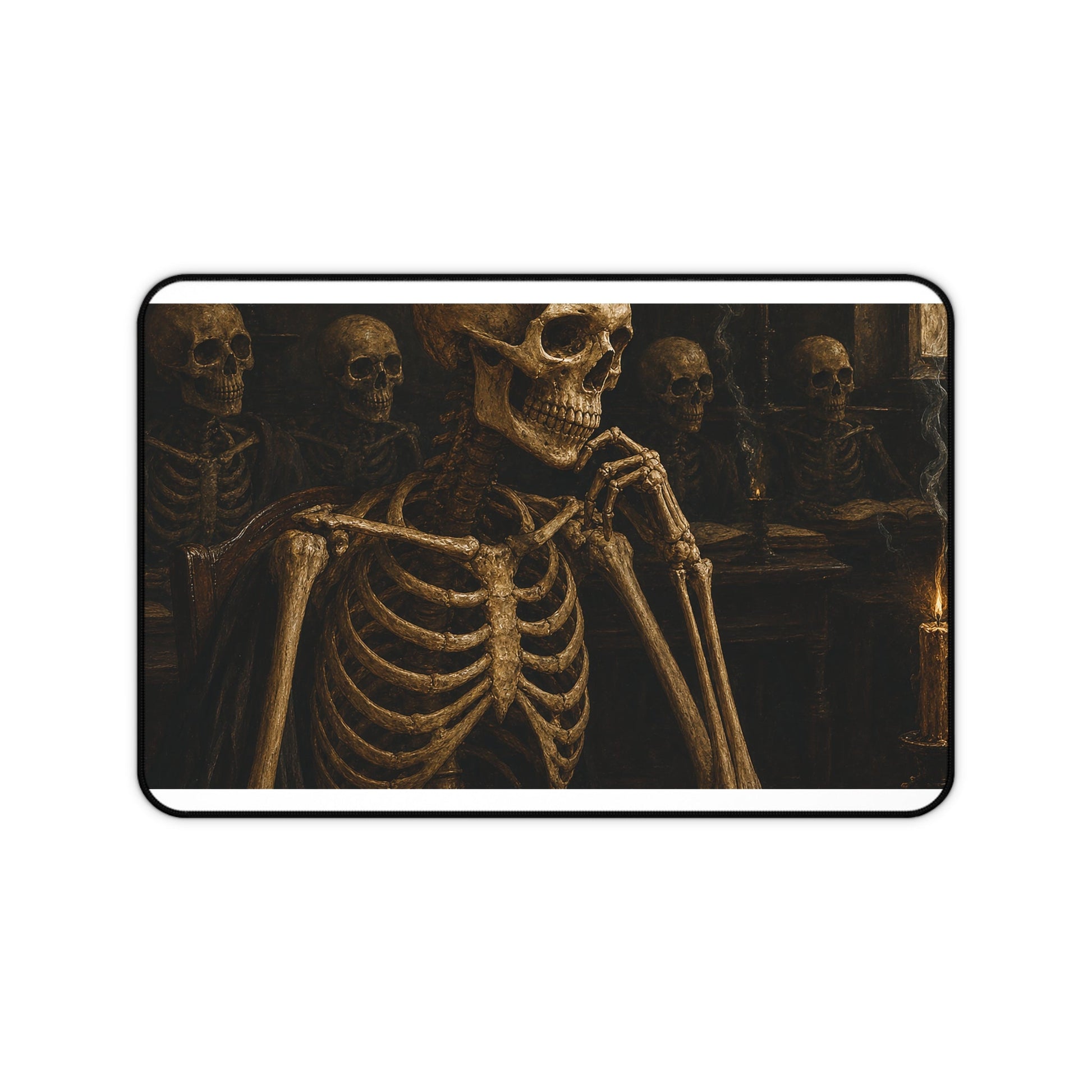 Humskeleton In Classroom - Dark Academia Gaming Desk Mat - Moikas