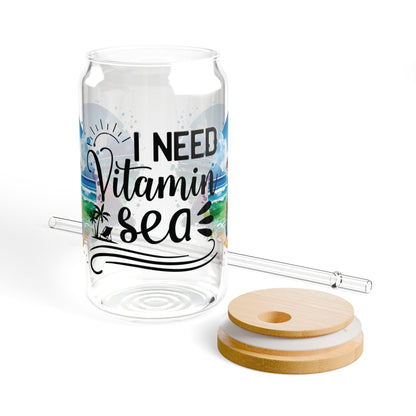 I Need Vitamin Sea Glass Tumbler (16oz) - Moikas