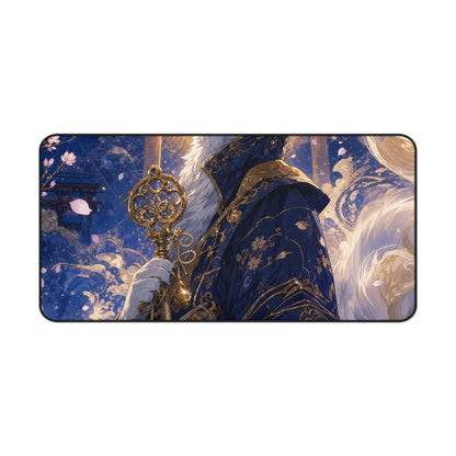 Inari Fox Messenger With Key - Japanese Mythology Gaming Desk Mat - Moikas