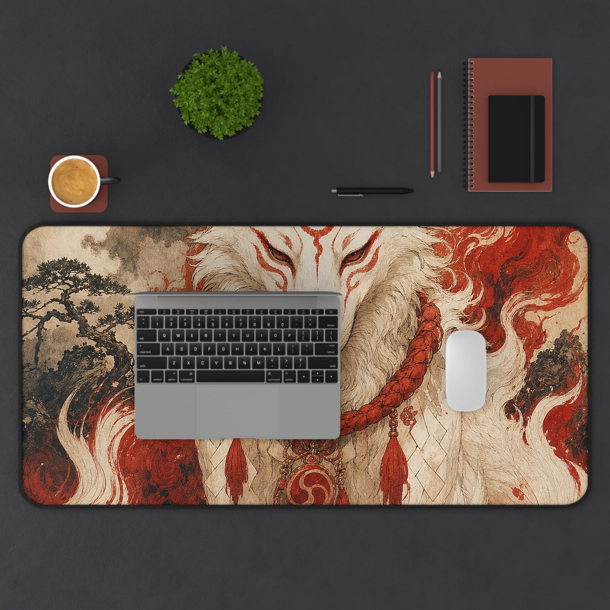 Inugami Dog Spirit - Japanese Mythology Gaming Desk Mat - Moikas