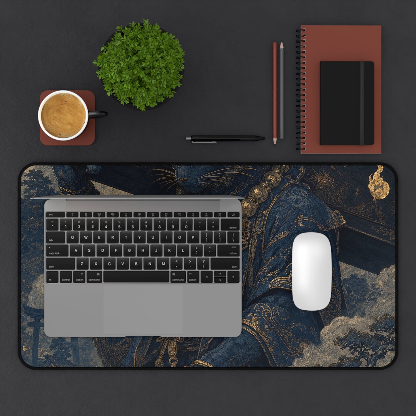 Kashcat Demon Carrying Coffin - Japanese Mythology Gaming Desk Mat - Moikas