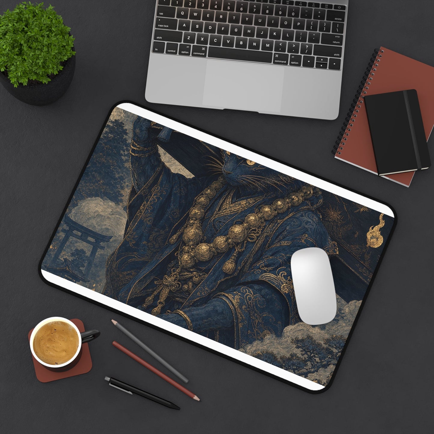 Kashcat Demon Carrying Coffin - Japanese Mythology Gaming Desk Mat - Moikas