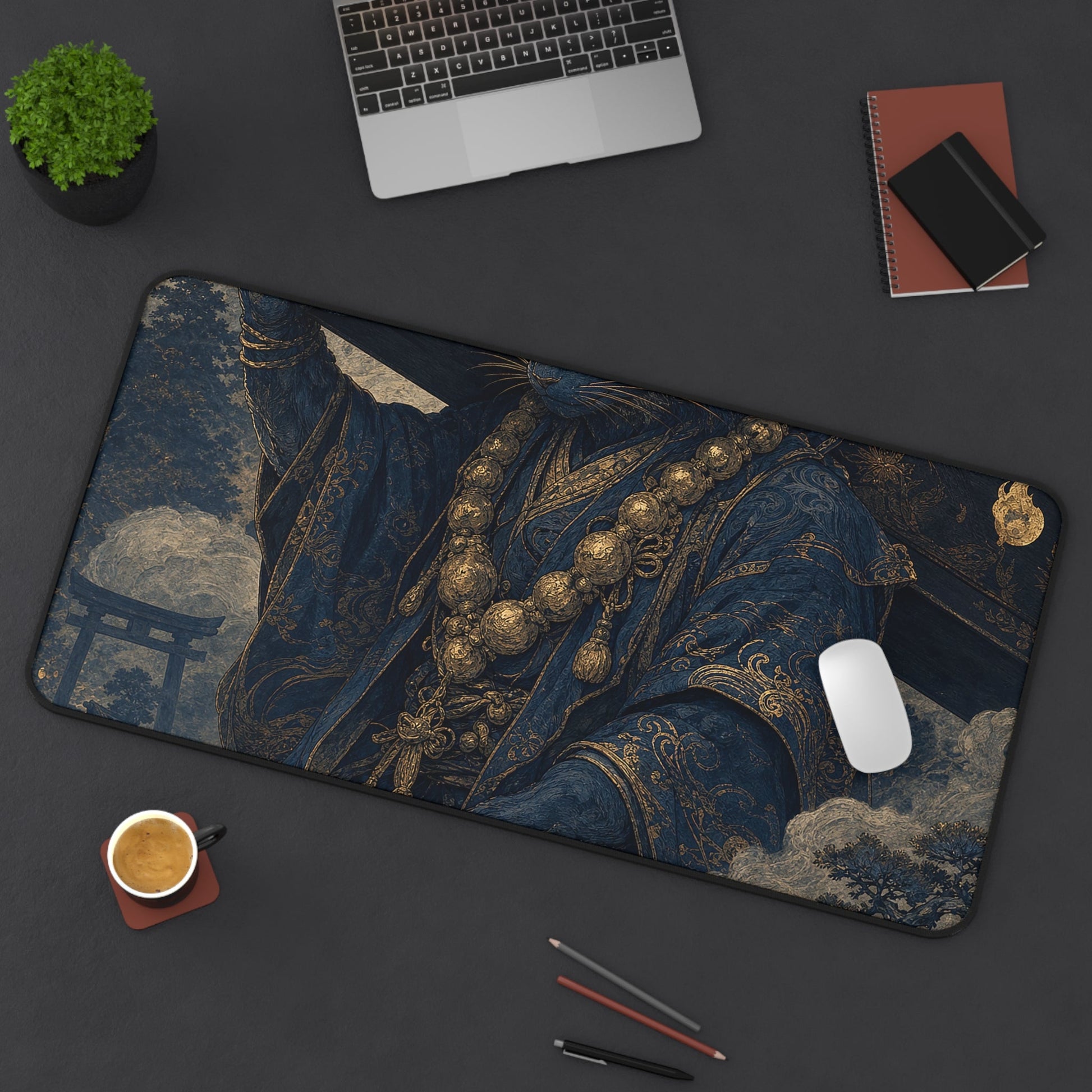 Kashcat Demon Carrying Coffin - Japanese Mythology Gaming Desk Mat - Moikas