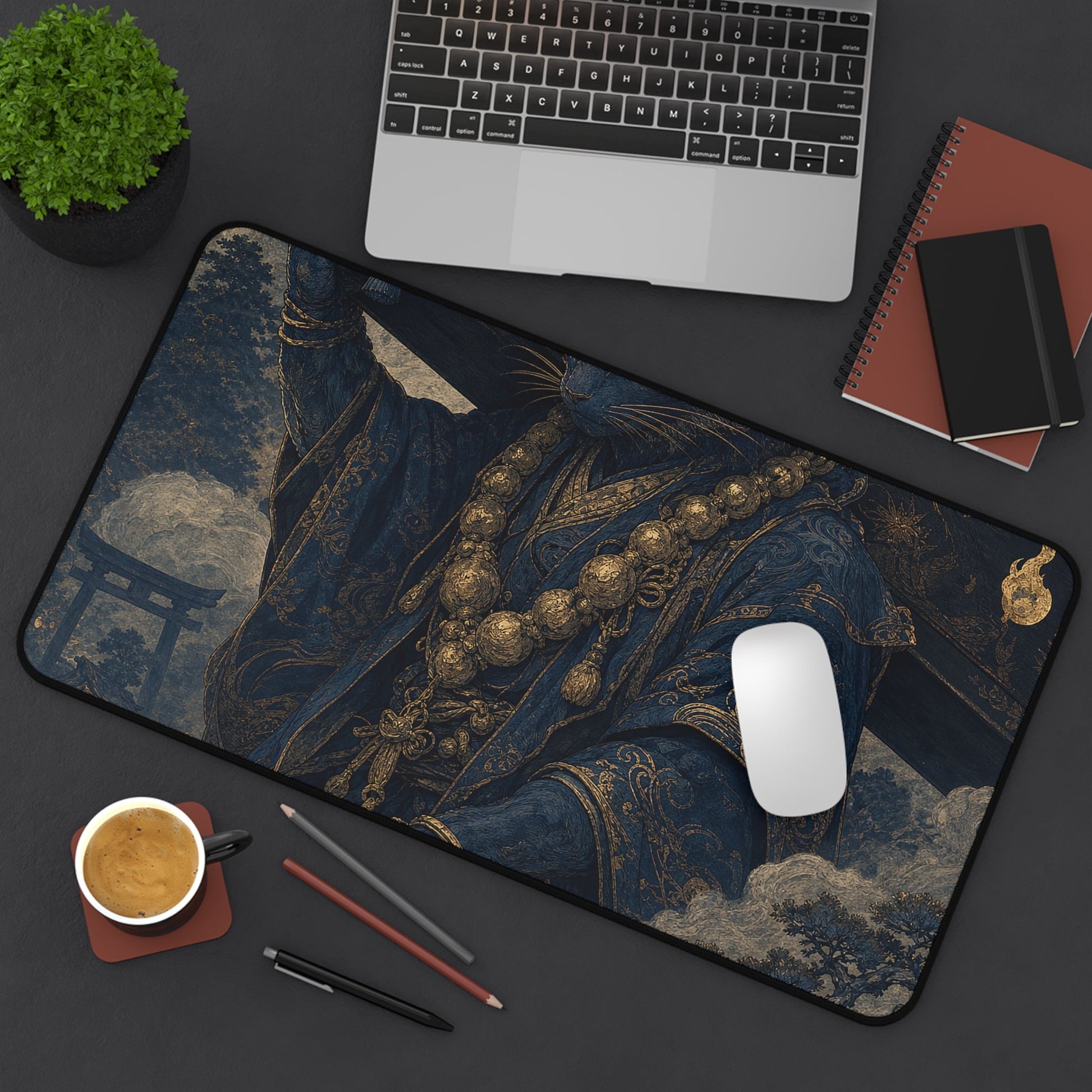 Kashcat Demon Carrying Coffin - Japanese Mythology Gaming Desk Mat - Moikas