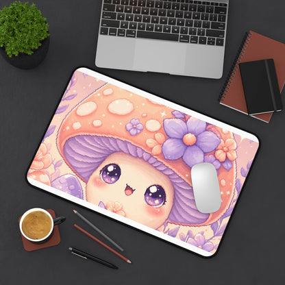 Kawaii Mushroom Character - Kawaii Gaming Gaming Desk Mat - Moikas