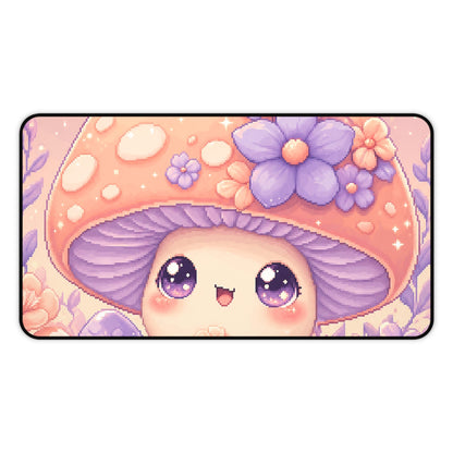 Kawaii Mushroom Character - Kawaii Gaming Gaming Desk Mat - Moikas