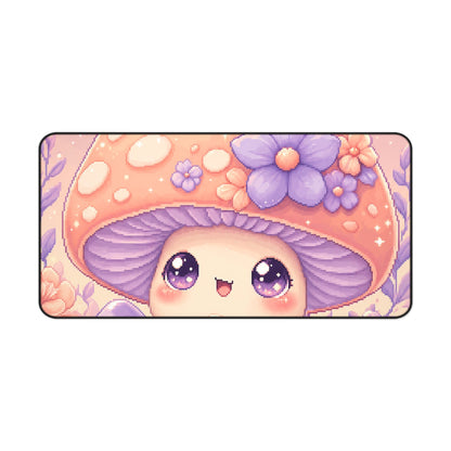 Kawaii Mushroom Character - Kawaii Gaming Gaming Desk Mat - Moikas