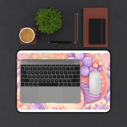Kawaii Mushroom Character - Kawaii Gaming Gaming Desk Mat - Moikas