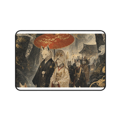Kitsune Wedding Procession - Japanese Mythology Gaming Desk Mat - Moikas