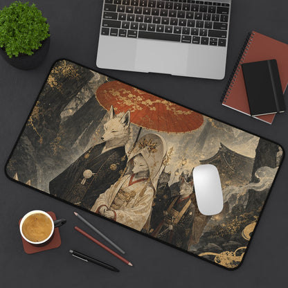 Kitsune Wedding Procession - Japanese Mythology Gaming Desk Mat - Moikas
