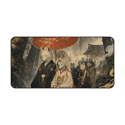Kitsune Wedding Procession - Japanese Mythology Gaming Desk Mat - Moikas