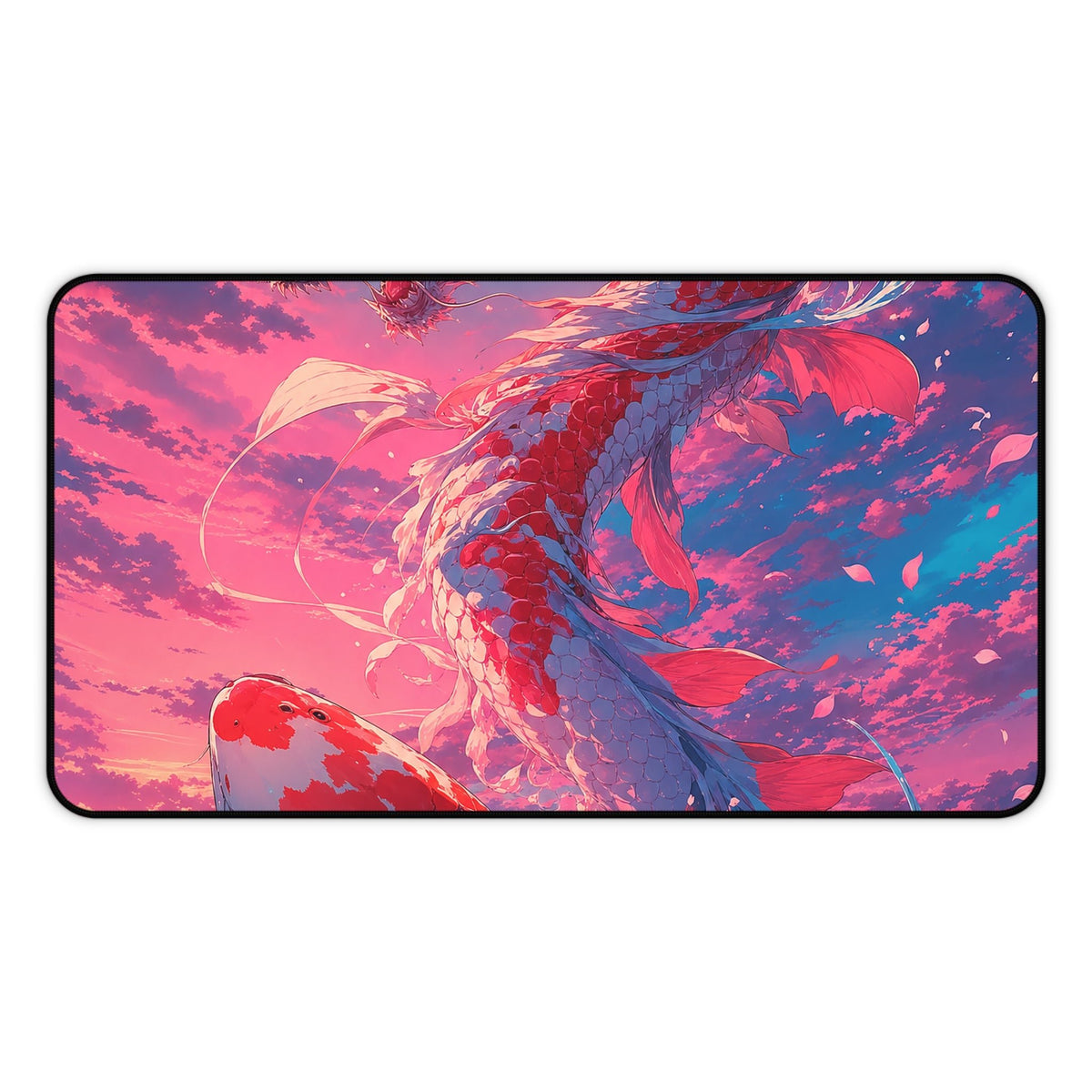 Koi Fish Transforming Into Dragon - Anime Manga Gaming Desk Mat - Moikas