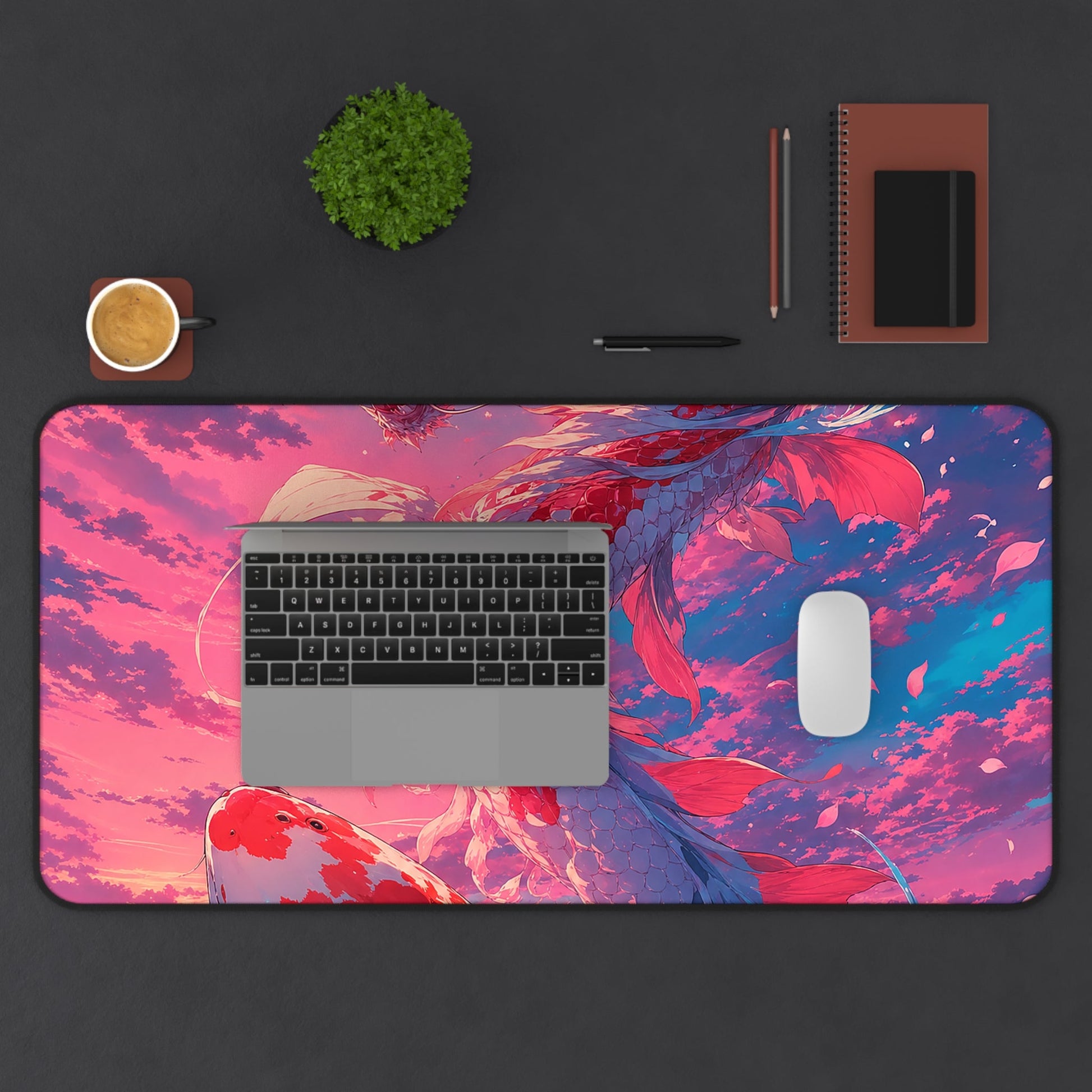 Koi Fish Transforming Into Dragon - Anime Manga Gaming Desk Mat - Moikas