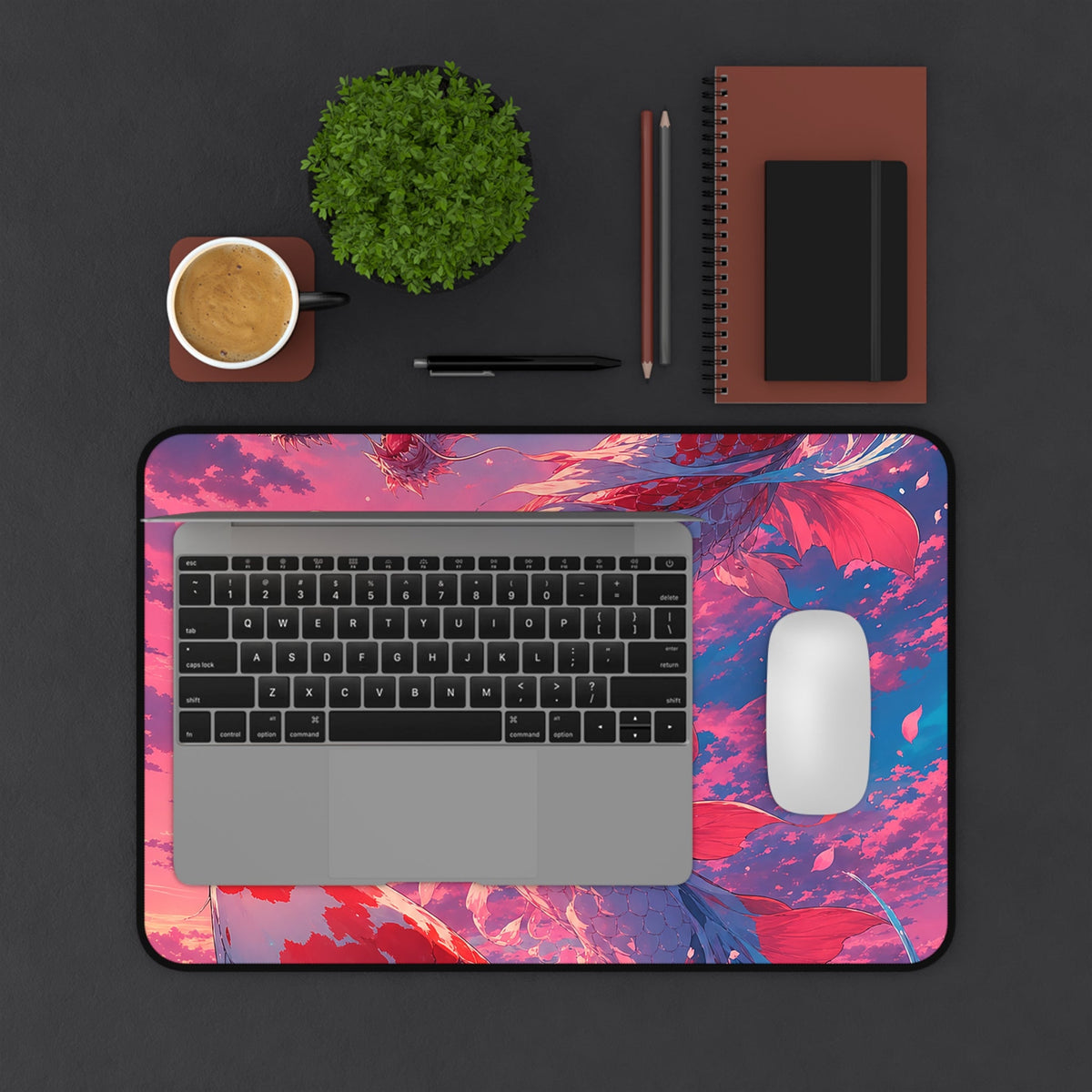 Koi Fish Transforming Into Dragon - Anime Manga Gaming Desk Mat - Moikas