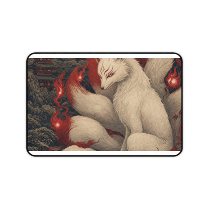 Kyuubi No Kitsune In Moonlight - Japanese Mythology Gaming Desk Mat - Moikas