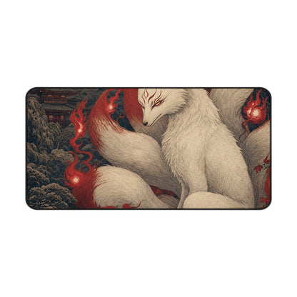 Kyuubi No Kitsune In Moonlight - Japanese Mythology Gaming Desk Mat - Moikas