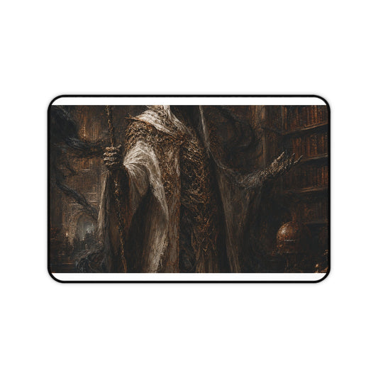 Lich In Underground Library - Dark Fantasy Gaming Desk Mat - Moikas