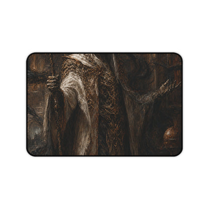 Lich In Underground Library - Dark Fantasy Gaming Desk Mat - Moikas