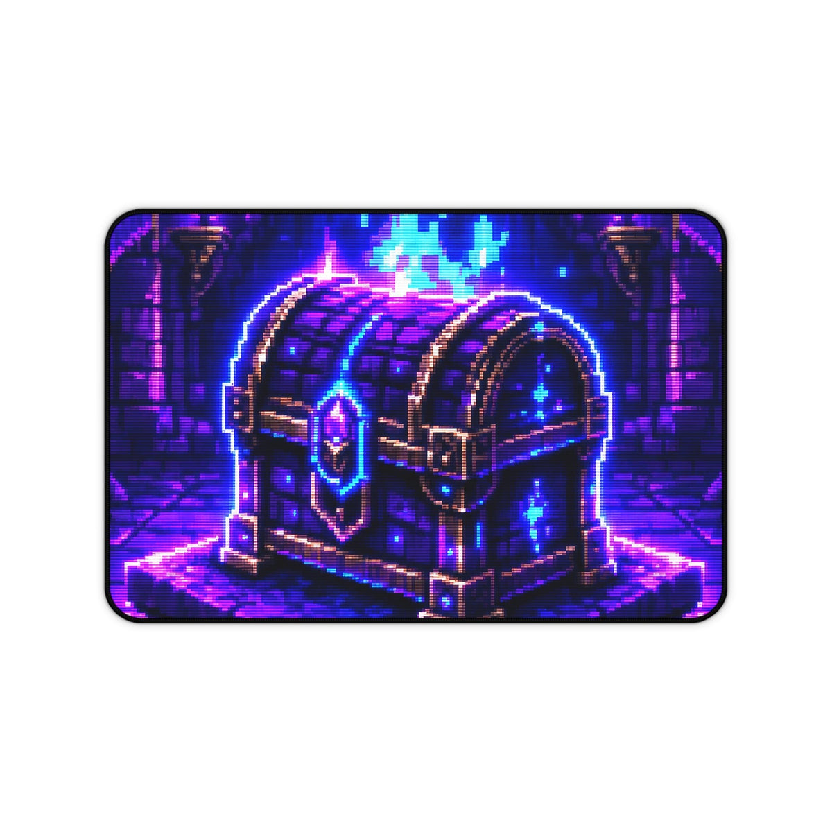 Loot Chest Glowing In Dungeon - Gaming Culture Gaming Desk Mat - Moikas