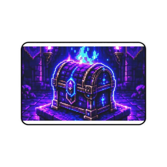 Loot Chest Glowing In Dungeon - Gaming Culture Gaming Desk Mat - Moikas
