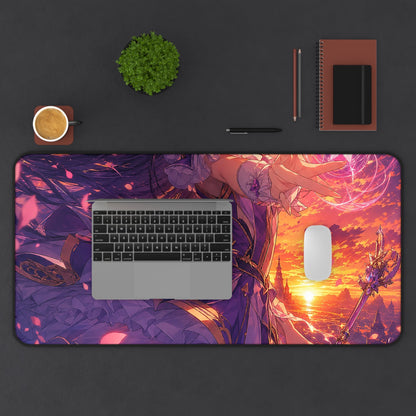 Magical Girl Casting Spells - Anime Manga Gaming Desk Mat - Moikas