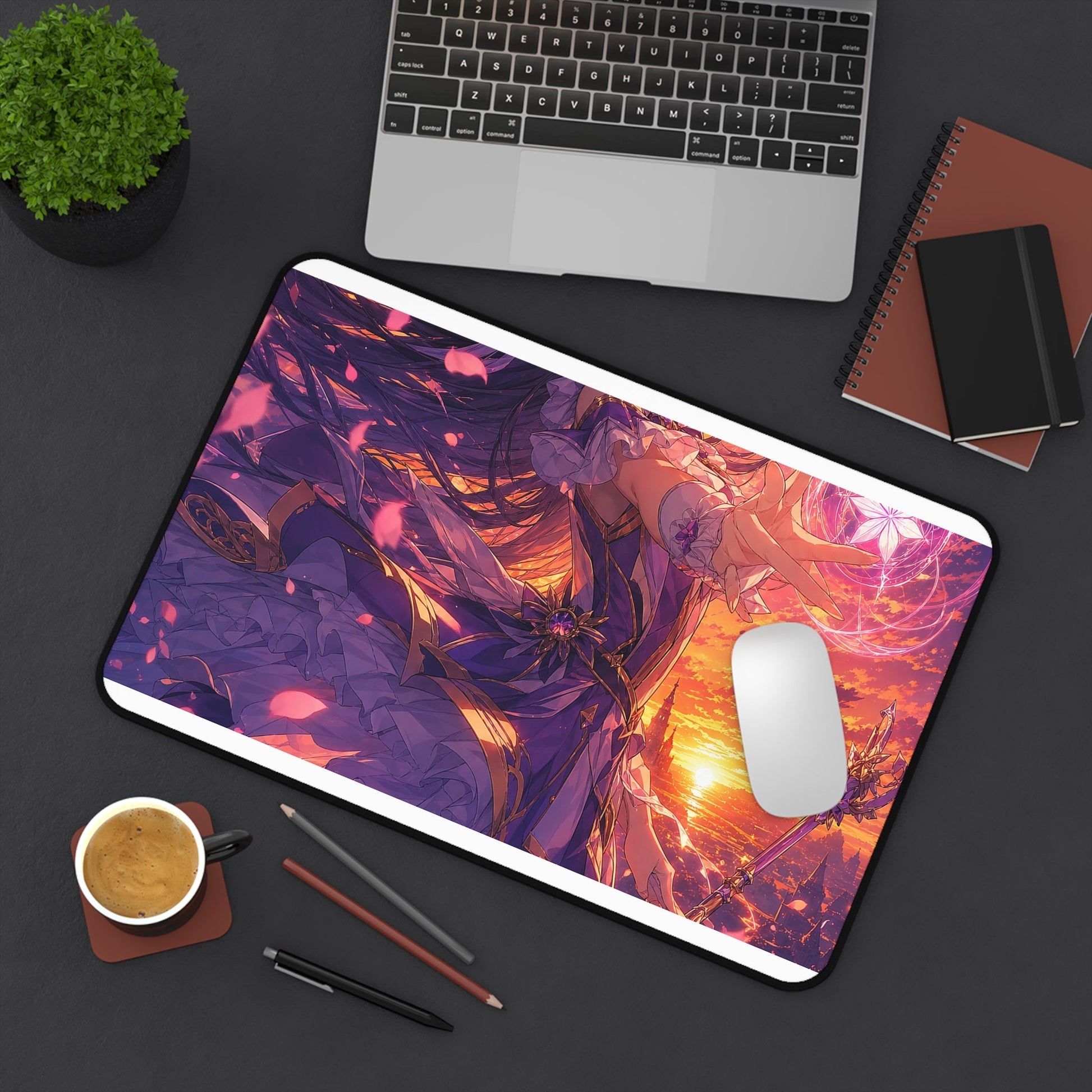 Magical Girl Casting Spells - Anime Manga Gaming Desk Mat - Moikas