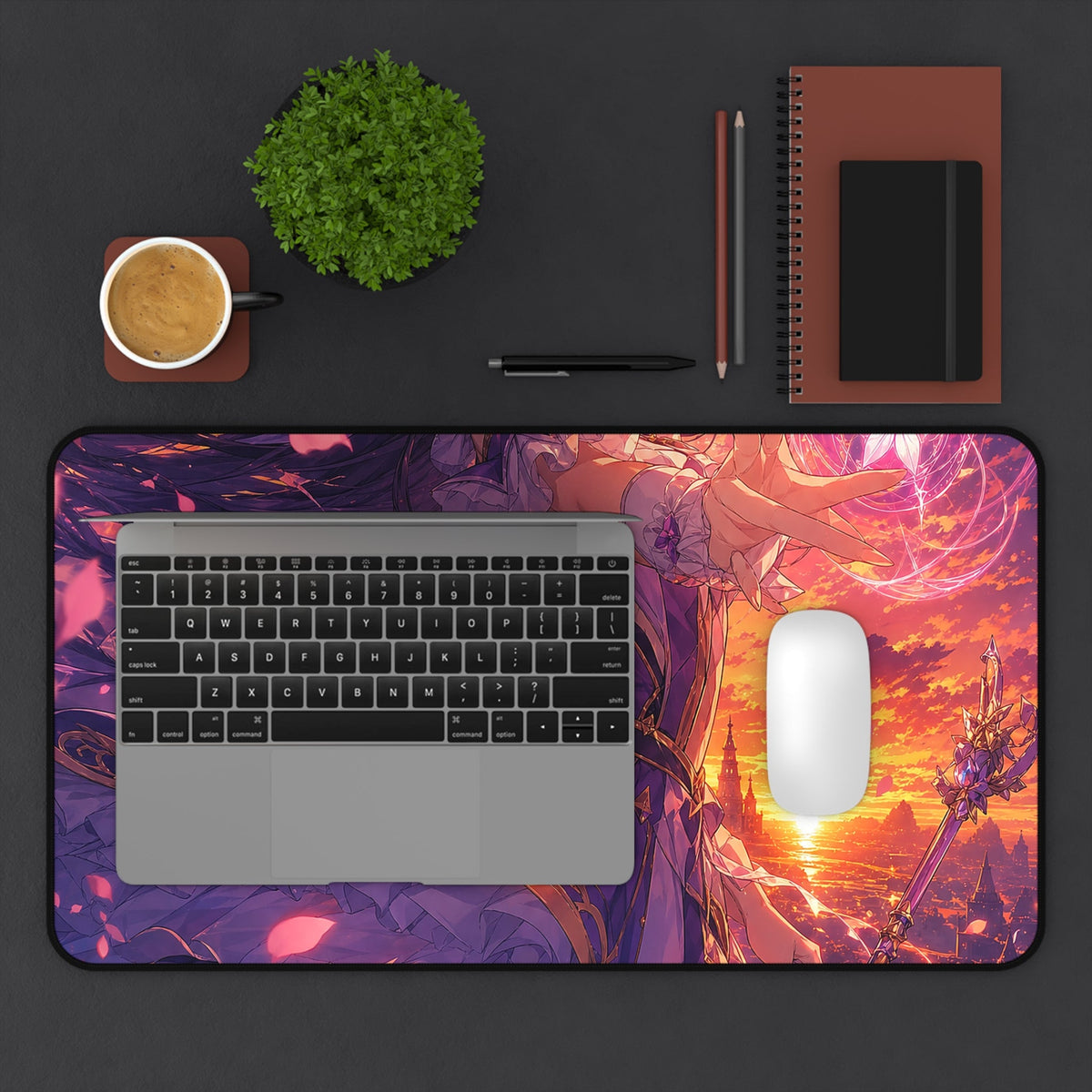 Magical Girl Casting Spells - Anime Manga Gaming Desk Mat - Moikas