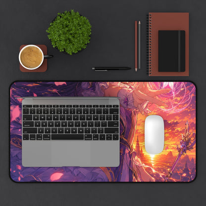 Magical Girl Casting Spells - Anime Manga Gaming Desk Mat - Moikas