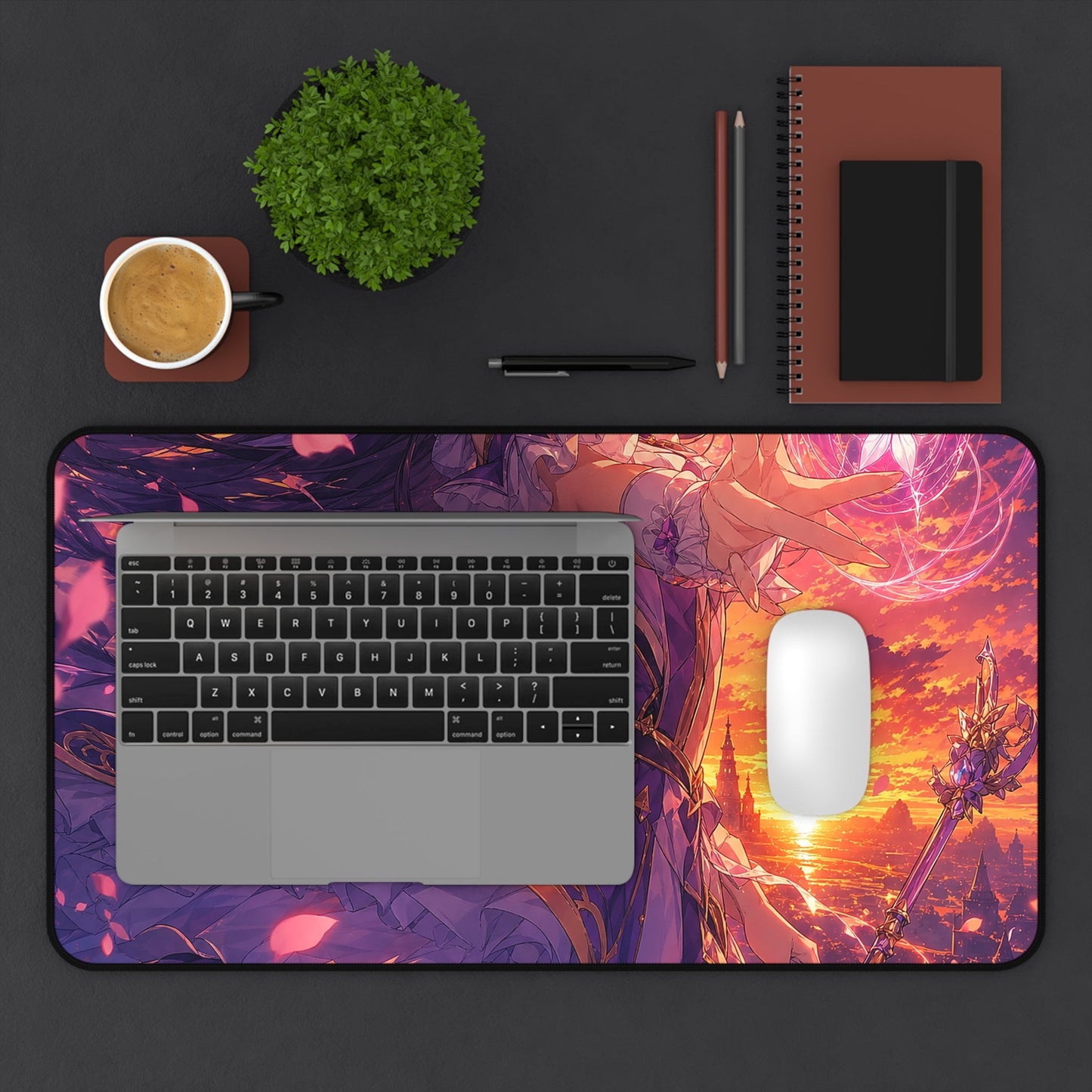 Magical Girl Casting Spells - Anime Manga Gaming Desk Mat - Moikas