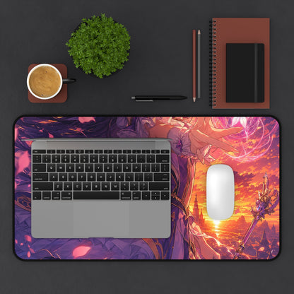 Magical Girl Casting Spells - Anime Manga Gaming Desk Mat - Moikas