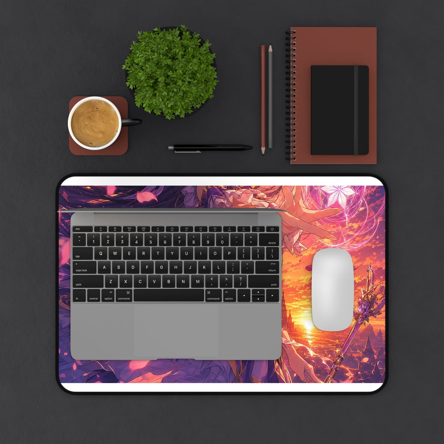 Magical Girl Casting Spells - Anime Manga Gaming Desk Mat - Moikas