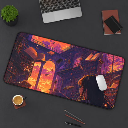 Magical Library With Floating Books - Anime Manga Gaming Desk Mat - Moikas