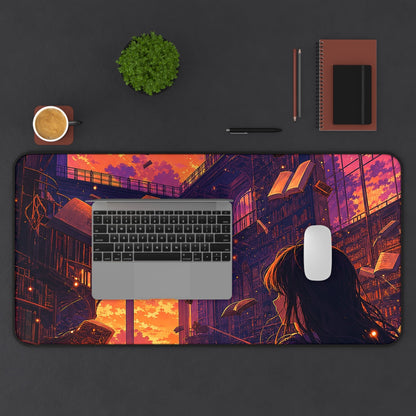 Magical Library With Floating Books - Anime Manga Gaming Desk Mat - Moikas