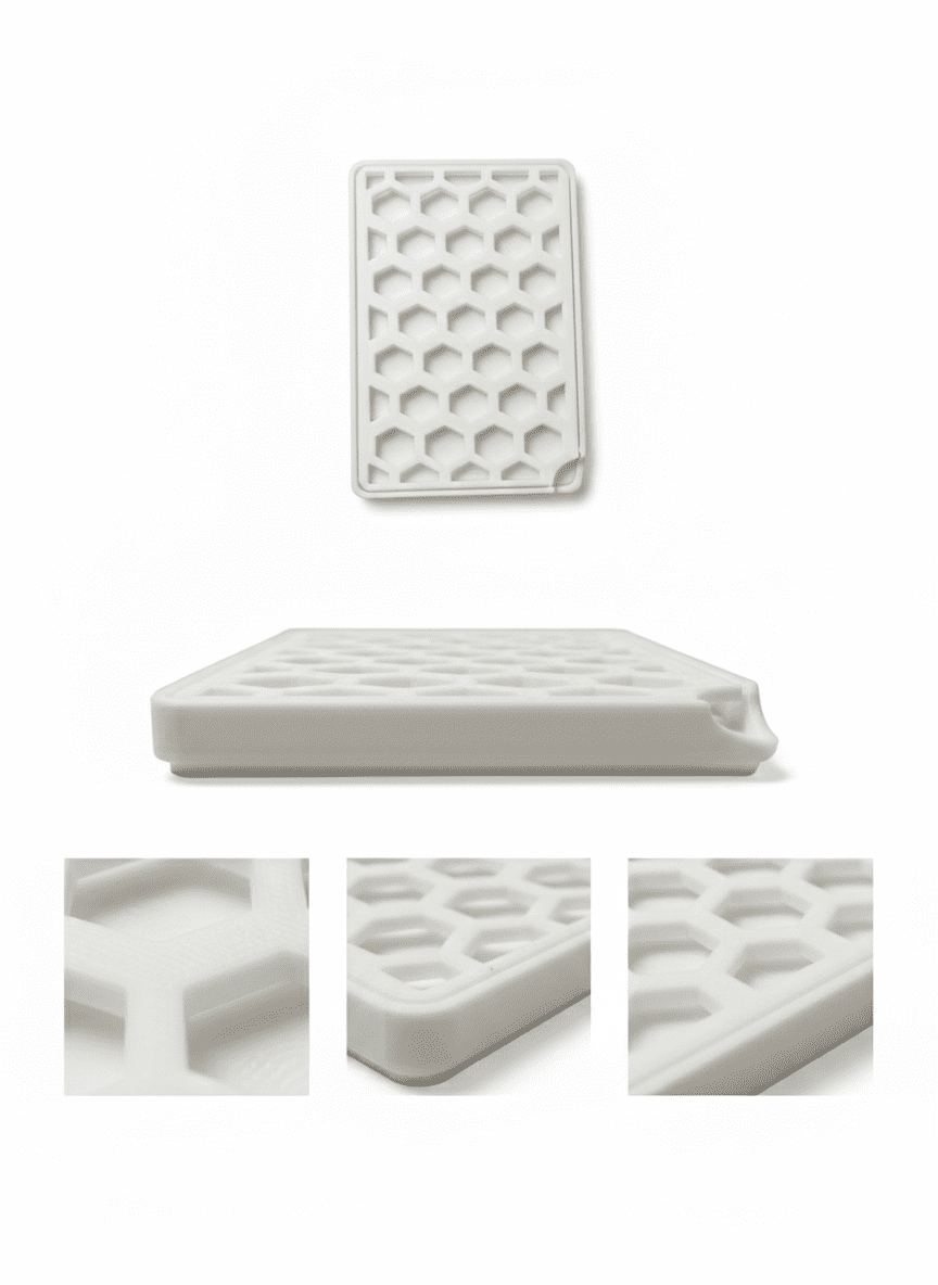 Modern 3D Printed Honeycomb Self - Draining Soap Dish with Tray - Eco - Friendly Bathroom Organizer | Custom Color - Moikas